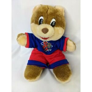 Shoney's Bear Plush 11 Inch Red Blue Embroidered Outfit #1 Stuffed Animal Toy